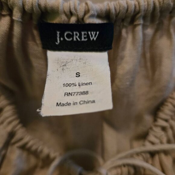 J. Crew Mini Dress Womens Small Halter Sleeveless Tan Linen Drop Waist Coastal - Picture 4 of 13